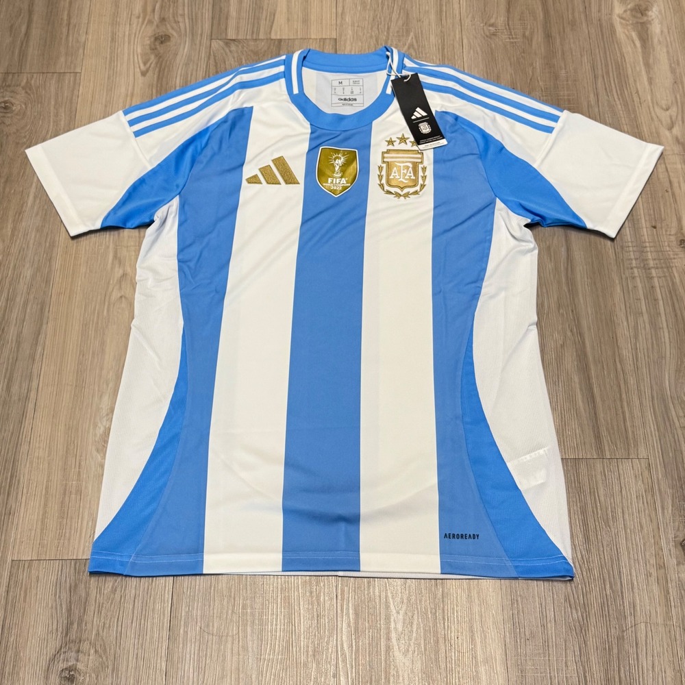 Adidas Argentina 2024 Home Jersey IP8409 World Champions Gold Men's M NWT
